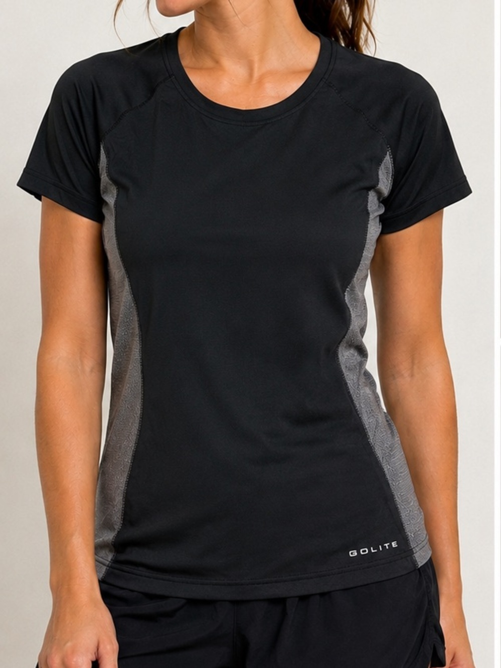 GoLite Women’s M Gray Black Athletic Running Shirt